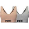 imagePUMA Womens 2 Pack Seamless Sports BraBarkLight Heather Grey