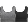 imagePUMA Womens 2 Pack Seamless Sports BraBlackHeather Grey Rib