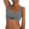 imagePUMA Womens 2 Pack Seamless Sports BraBlackHeather Grey Scoop