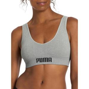 imagePUMA Womens 2 Pack Seamless Sports BraBarkLight Heather Grey