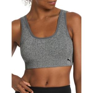 imagePUMA Womens 2 Pack Seamless Sports BraBlackHeather Grey Rib