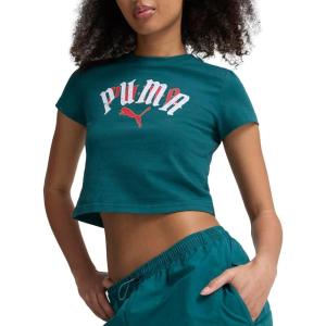 imagePUMA Womens Classics Baby TeeCold Green Aw24