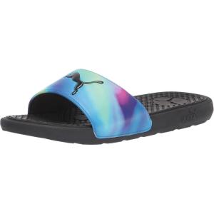 imagePUMA Womens Cool Cat Slide SandalBlack LuminousBlue Fizzy Yellow