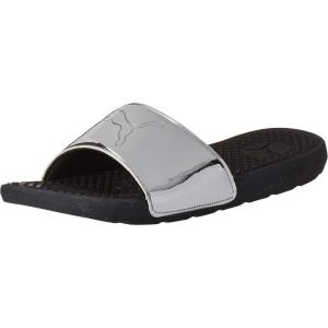 imagePUMA Womens Cool Cat Slide SandalPuma Blackmetallic Silverpuma Silver