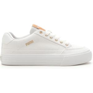 imagePUMA Womens Court Classic Vulc Shoes Alpine SnowToasted AlmondWhite 55Whitegold