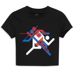 imagePUMA Womens Graphic TShirtPuma Blackpuma Red Ss24