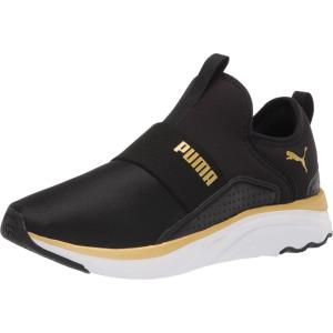 imagePUMA Womens Softride Sophia Slip On Sneakers Shoes Casual  WhiteBlackTeam Gold