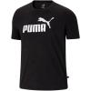 imagePUMA Mens Essentials Logo Tee Grey Standard Length Classic Fit Short Sleeve Cotton 100 TShirt Sports 58625307Cotton Black Heather