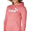 imagePUMA Womens Essentials Logo Fleece HoodieMauvewoodpuma White