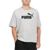 imagePUMA Mens Essentials Logo Tee Grey Standard Length Classic Fit Short Sleeve Cotton 100 TShirt Sports 58625307White Heather