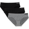 imagePUMA Womens Plus Size 3 Pack Seamless Bikini UnderwearPuma BlackHeather Grey