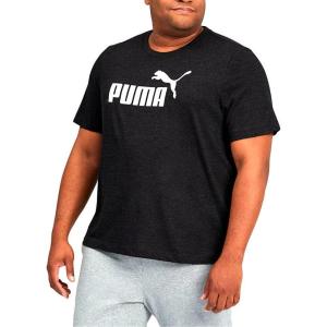 imagePUMA Mens Essentials Logo Tee Grey Standard Length Classic Fit Short Sleeve Cotton 100 TShirt Sports 58625307Cotton Black Heather
