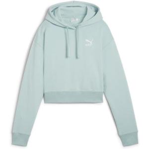 imagePUMA Womens Better Classics French Terry Cropped Hoodie Available in Plus SizesTurquoise Surf