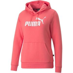 imagePUMA Womens Essentials Logo Fleece HoodieParadise Pinkwhite
