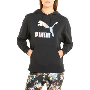 imagePUMA Womens Essentials Logo Fleece HoodiePuma BlackAsphalt