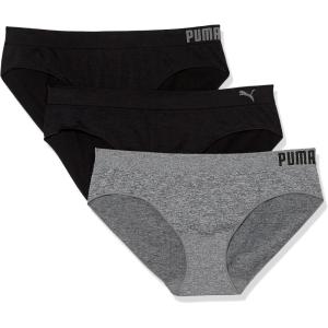 imagePUMA Womens Plus Size 3 Pack Seamless Bikini UnderwearPuma BlackHeather Grey