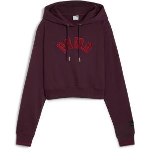 imagePUMA womens Better Classics French Terry Cropped Hoodieavailable in Plus SizesMidnight Plum Aw24