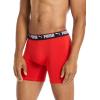 imagePUMA mens 5 Pack Performance Boxer BriefsNavyRedBlack