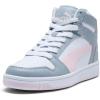 imagePuma UnisexChild Rebound Layup Mid ShoesPuma Whitegray Fogwhisp of Pink