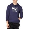 imagePUMA Mens Essentials Logo Fleece Hoodie Available in Big ampamp TallPuma Navy