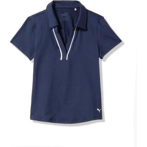 imagePUMA Girls Cloudspun Piped Ss PoloDeep Navy
