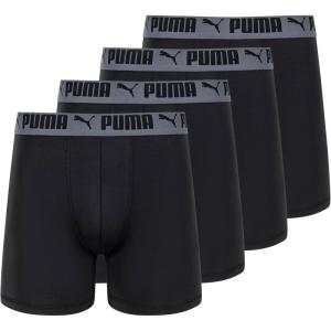 imagePUMA Mens 4 Pack Active Stretch Boxer BriefsBlack