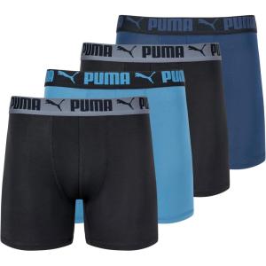 imagePUMA Mens 4 Pack Active Stretch Boxer BriefsBlue Combo