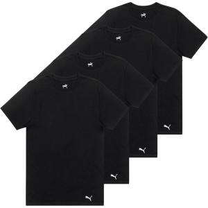 imagePUMA Mens 4 Pack Cotton Crewneck Short Sleeve TShirtBlack