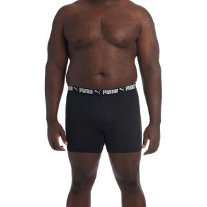 imagePUMA Mens Big ampamp Tall 3 Pack Athletic Fit Boxer BriefsPuma BlackCastlerock
