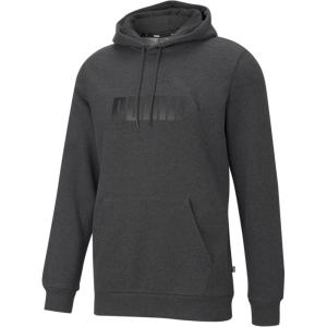 imagePUMA Mens Essentials Logo Fleece Hoodie Available in Big ampamp TallDark Gray Heather