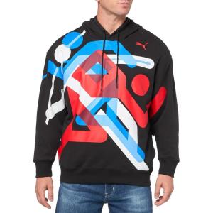 imagePUMA Mens Graphic HoodiePuma Blackpuma Red