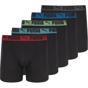 imagePUMA Mens Training Fit AntiOdor 5 Pack Boxer BriefsBlackBright
