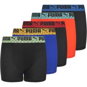 imagePUMA boys 5 Pack Performance Boxer BriefsBlackOrange