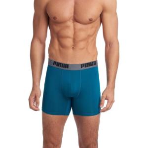 imagePUMA mens 3 Pack Performance Boxer BriefsRedGreyTeal