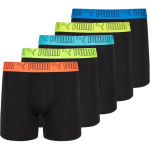 imagePUMA mens 5 Pack Performance Boxer BriefsBlackBright