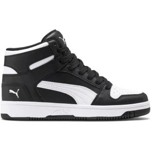 imagePuma UnisexChild Rebound Layup Mid ShoesBlackWhite