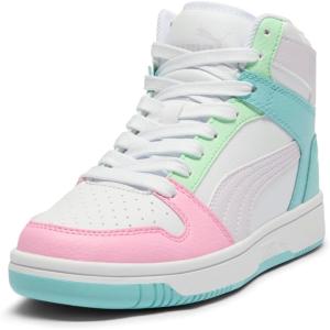 imagePuma UnisexChild Rebound Layup Mid ShoesPuma Whitelilac Frostsafe Lake