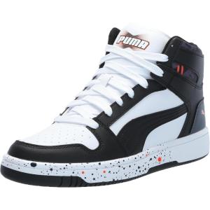 imagePuma UnisexChild Rebound Layup Mid ShoesPuma Whitepuma Blackgalactic Gray