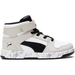 imagePuma UnisexChild Rebound Layup Mid ShoesPuma Whitepuma Blackgray Violet