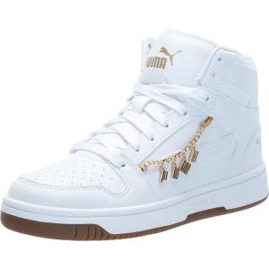 imagePuma UnisexChild Rebound Layup Mid ShoesPuma Whitepuma Whitepuma Gold