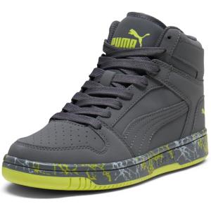 imagePuma UnisexChild Rebound Layup Mid ShoesStrong Graystrong Graylime Smash