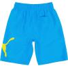 imagePUMA Boys Fashion Swim Trunks Water Repellant Elastic Waistband with DrawcordDigital Cyan