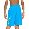 imagePUMA Boys Fashion Swim Trunks Water Repellant Elastic Waistband with DrawcordDigital Cyan