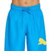 imagePUMA Boys Fashion Swim Trunks Water Repellant Elastic Waistband with DrawcordDigital Cyan