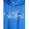 imagePUMA Boys Logo Pullover Hoodie Fleece Sweatshirt Large Front PocketHyperlink Blue
