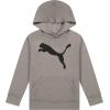 imagePUMA Boys Logo Pullover Hoodie Fleece Sweatshirt Large Front PocketLight Heather Grey