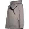 imagePUMA Boys Logo Pullover Hoodie Fleece Sweatshirt Large Front PocketLight Heather Grey