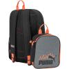 imagePUMA Unisex Kids Colony Lunch Kit ampamp Backpack Combo BlackMetallic Silver MediumHeather GreyHeat Fire