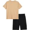 imagePUMA boys 2 Piece Set Short Sleeve Cotton Jersey Tshirt ampamp Matching ShortIced Coffee