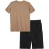 imagePUMA boys 2 Piece Set Short Sleeve Cotton Jersey Tshirt ampamp Matching ShortTaupe